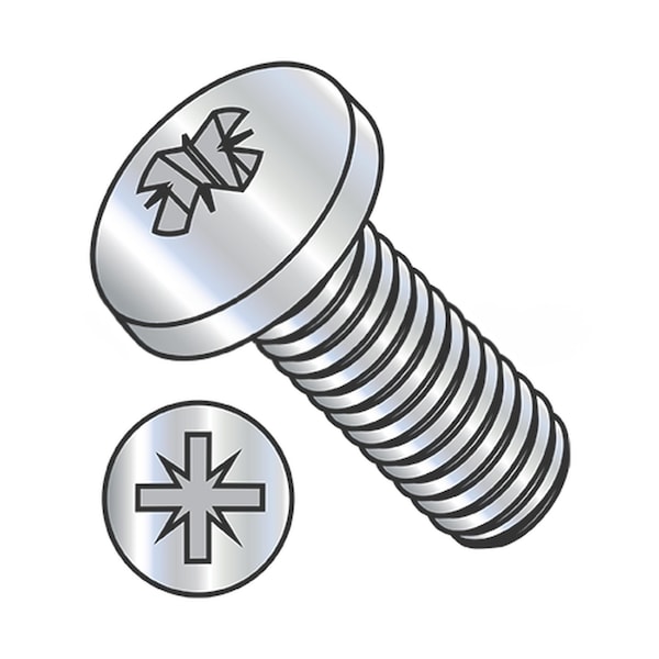 Usa Industrials M8-1.25 x 30 mm Pozidriv Pan Machine Screw, Zinc Plated Steel BULK-SCRW-9779 - main